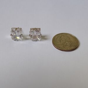 Large Cubic Zirconia Post Earrings